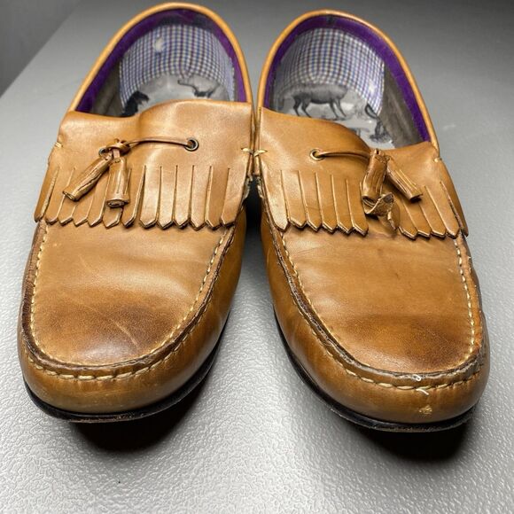 TED BAKER Leather Tassel Loafers Slip-On Shoes Mens US 11 Tan Brown